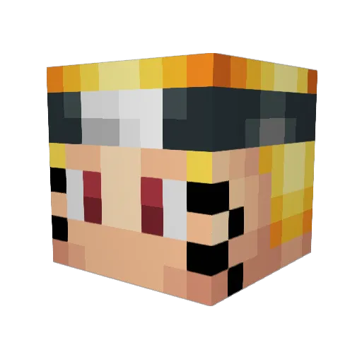 bullet_12 Minecraft avatar head, 3D render