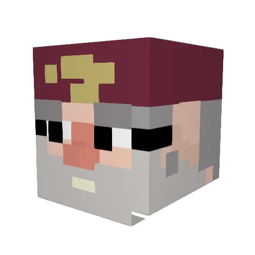 bumboksen Minecraft avatar head, 3D render