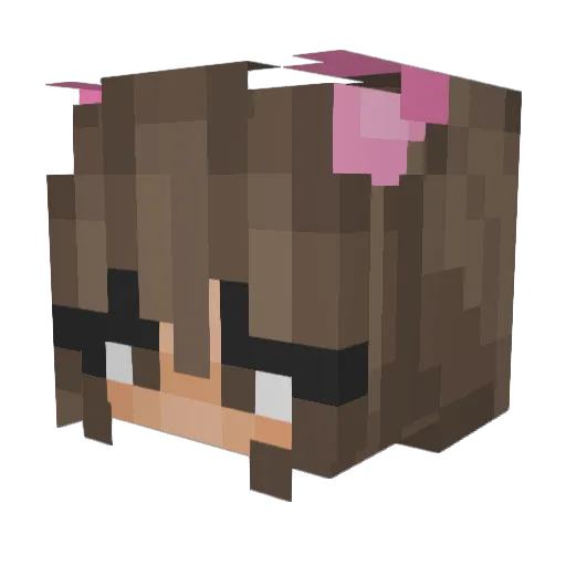 bunchii Minecraft avatar head, 3D render
