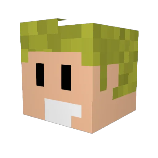 bunnanaman Minecraft avatar head, 3D render