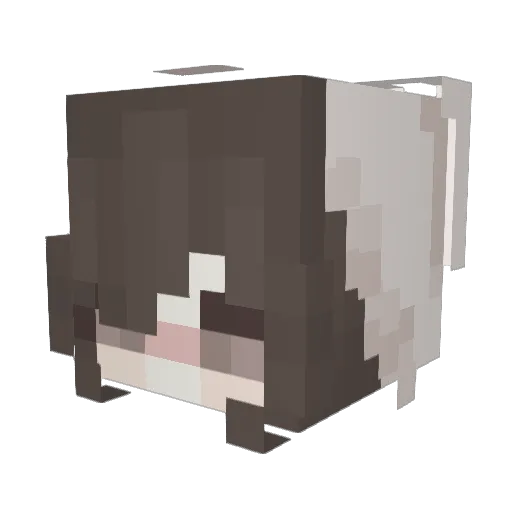 bunniali Minecraft avatar head, 3D render