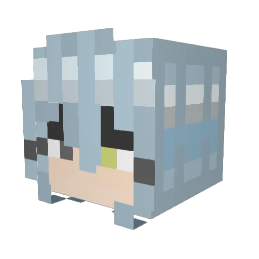 bunnispytee Minecraft avatar head, 3D render