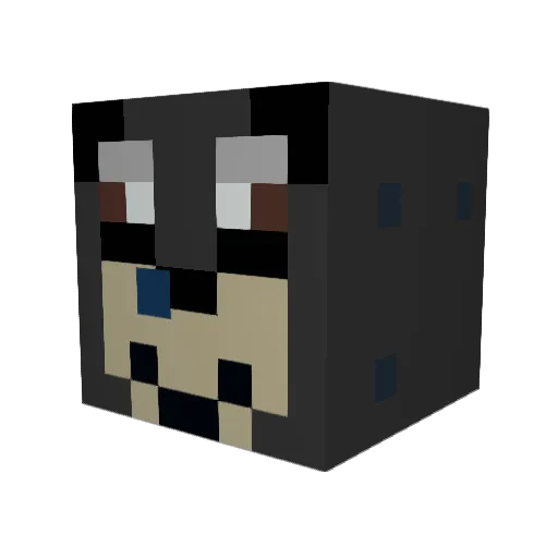 bunnlore Minecraft avatar head, 3D render