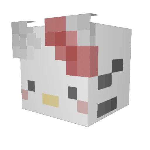 bunnsies Minecraft avatar head, 3D render