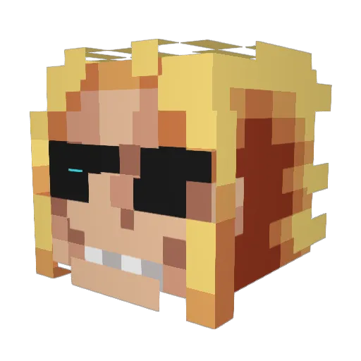 bunnytohop Minecraft avatar head, 3D render