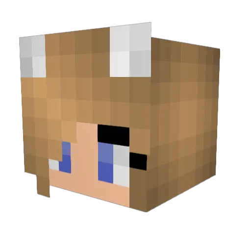 bunnyyaah Minecraft avatar head, 3D render