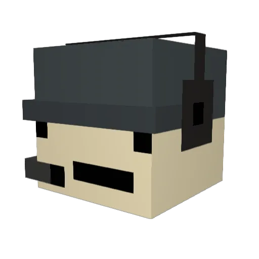 burgaking Minecraft avatar head, 3D render