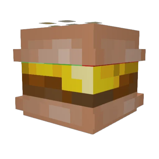 burgercool Minecraft avatar head, 3D render