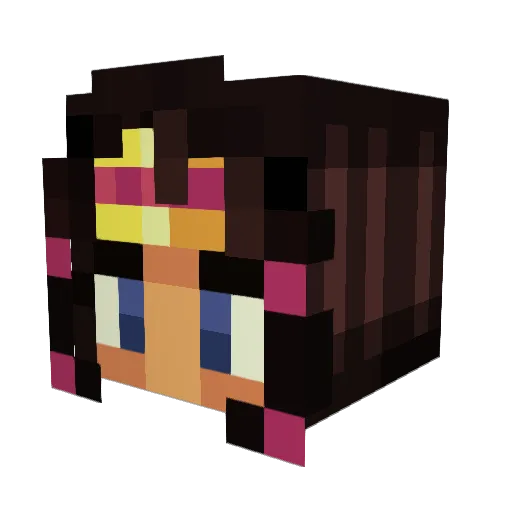 burgrl Minecraft avatar head, 3D render