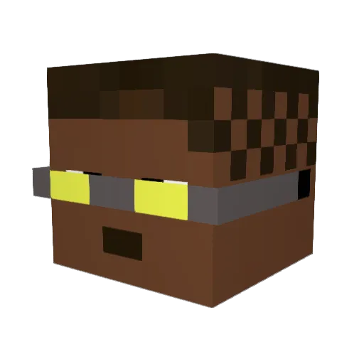 busincumelado Minecraft avatar head, 3D render