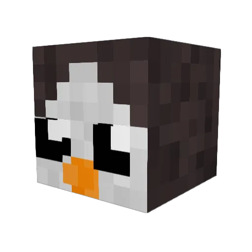 business__bird Minecraft avatar head, 3D render