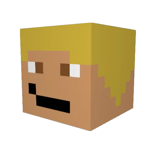 buslm Minecraft avatar head, 3D render