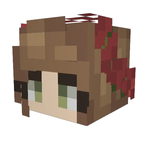 butterbly Minecraft avatar head, 3D render