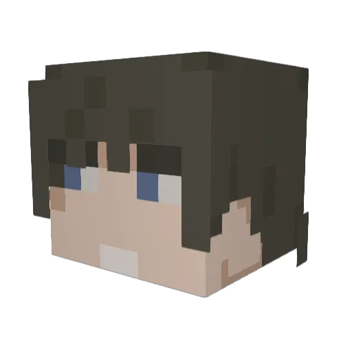butterfly_w_ Minecraft avatar head, 3D render