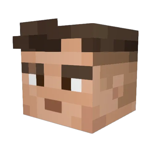 buttermind Minecraft avatar head, 3D render