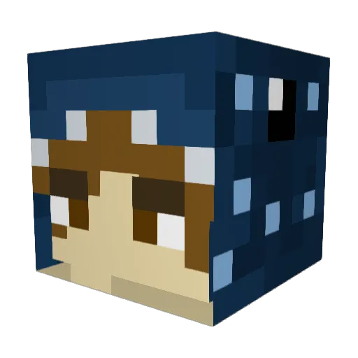 butteryshark Minecraft avatar head, 3D render