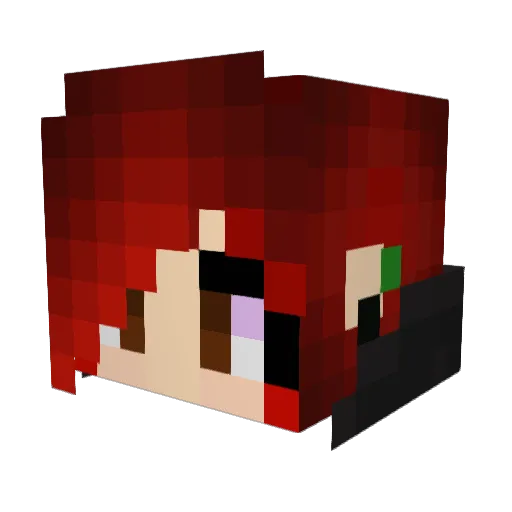 buttoks Minecraft avatar head, 3D render
