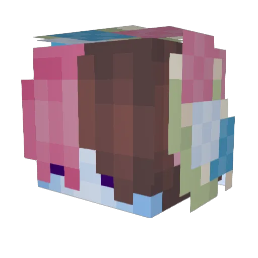 buttonmush Minecraft avatar head, 3D render