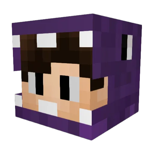 buttsam Minecraft avatar head, 3D render