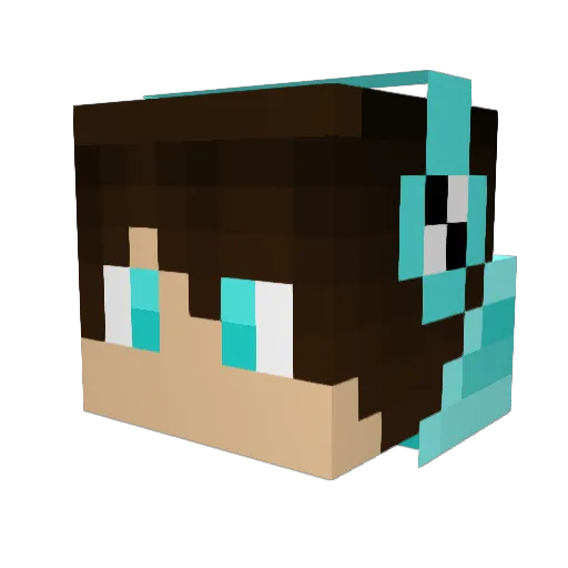 buubletea Minecraft avatar head, 3D render