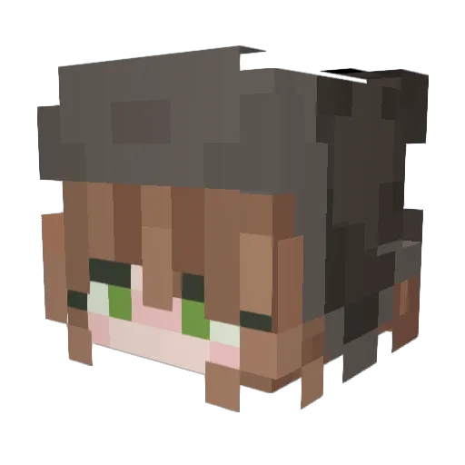 buupmonika Minecraft avatar head, 3D render