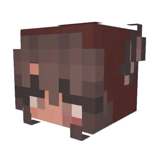 buwan Minecraft avatar head, 3D render