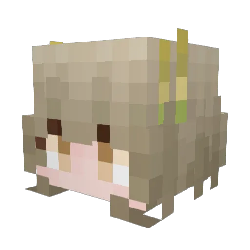 buzhiweih Minecraft avatar head, 3D render
