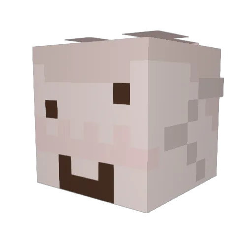buzwordking Minecraft avatar head, 3D render