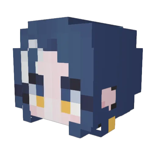 bw_04 Minecraft avatar head, 3D render