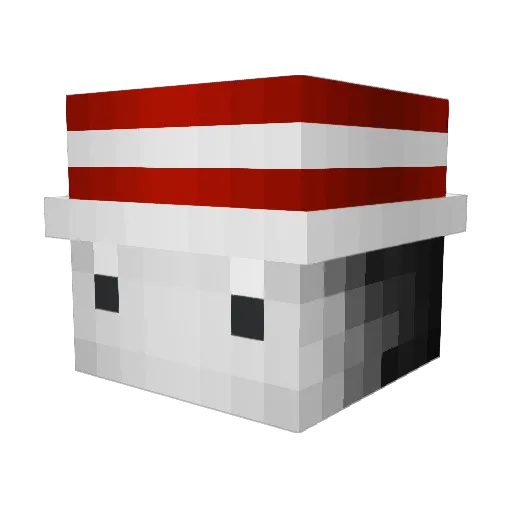 bwlling Minecraft avatar head, 3D render