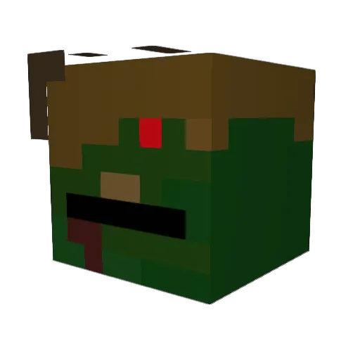 bwmm Minecraft avatar head, 3D render