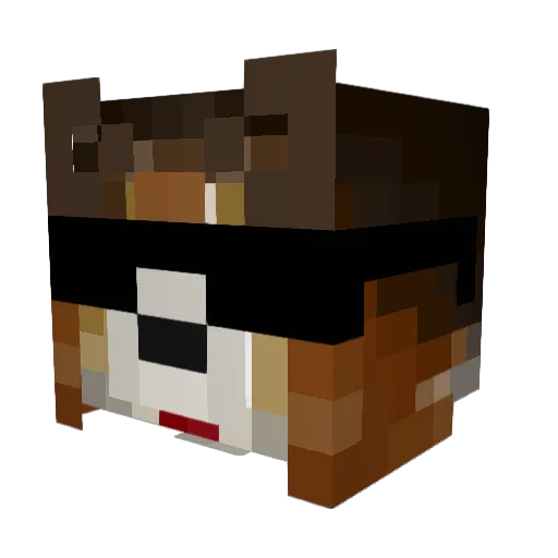 bwuffie Minecraft avatar head, 3D render