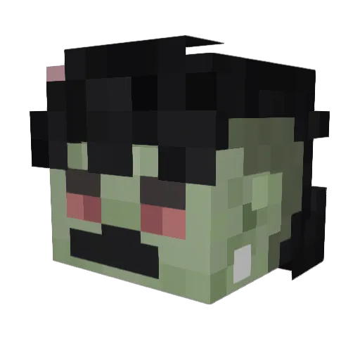 bxbyguts Minecraft avatar head, 3D render