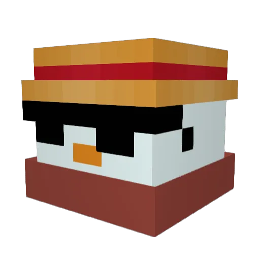 bxnn7 Minecraft avatar head, 3D render