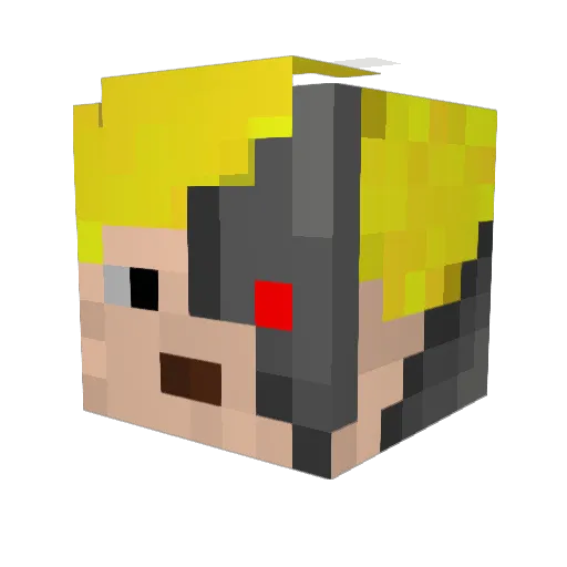 byCyborg Minecraft avatar head, 3D render