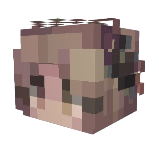 bySisa Minecraft avatar head, 3D render