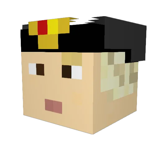 byki Minecraft avatar head, 3D render