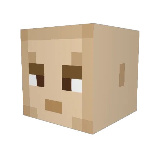 byuha Minecraft avatar head, 3D render