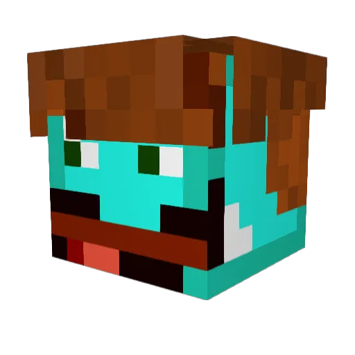 bywus Minecraft avatar head, 3D render