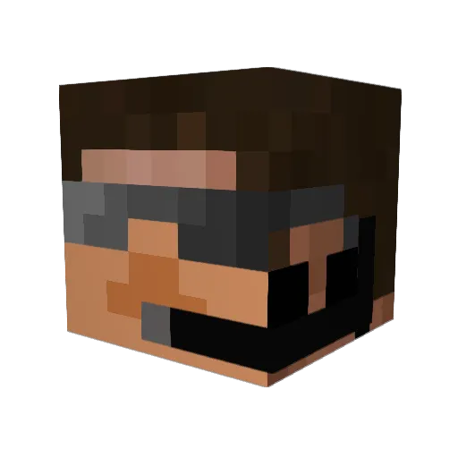 c19a Minecraft avatar head, 3D render