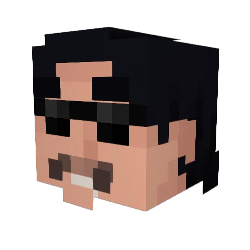c2d2_ Minecraft avatar head, 3D render