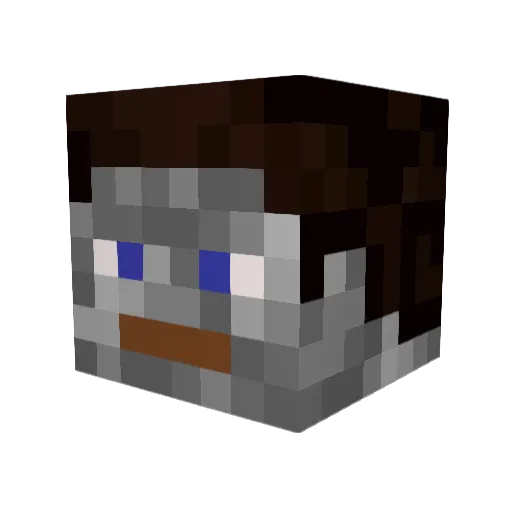 c7h10o2 Minecraft avatar head, 3D render