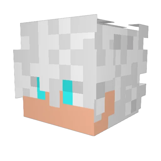 cLkz_ Minecraft avatar head, 3D render
