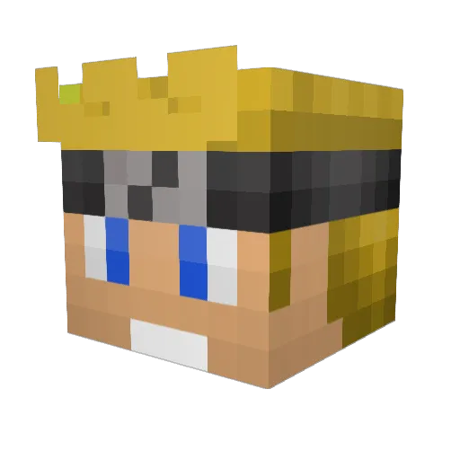 cLpxShadow Minecraft avatar head, 3D render
