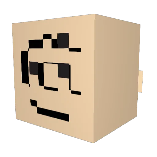 caanpon Minecraft avatar head, 3D render