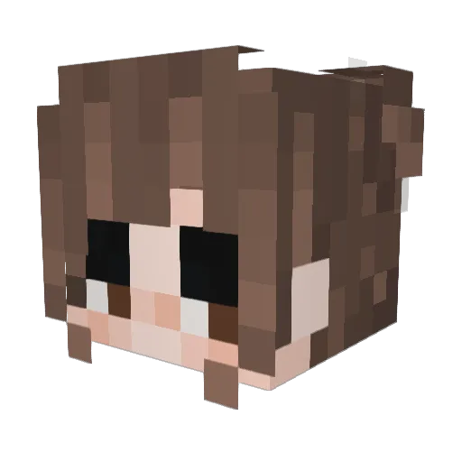 cacazinha Minecraft avatar head, 3D render