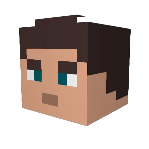 cachee Minecraft avatar head, 3D render