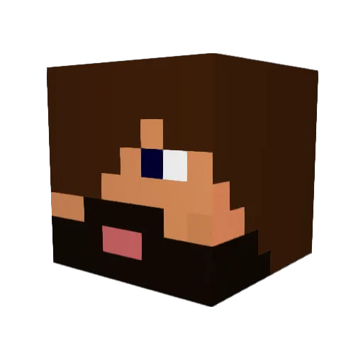 cadernater Minecraft avatar head, 3D render