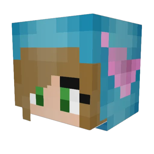 cadies Minecraft avatar head, 3D render