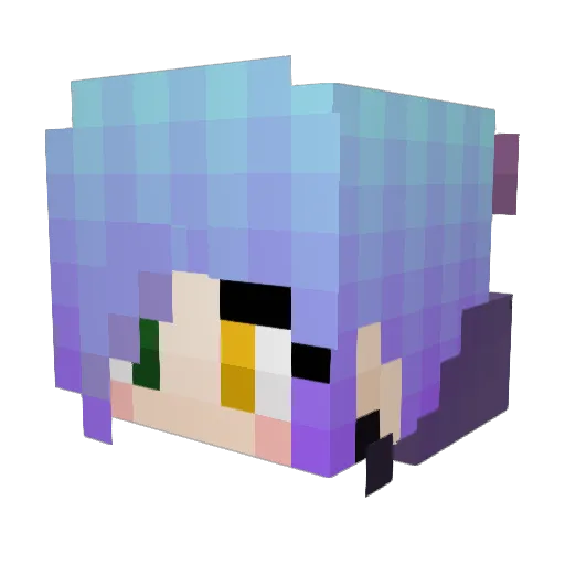 caffine_cat Minecraft avatar head, 3D render
